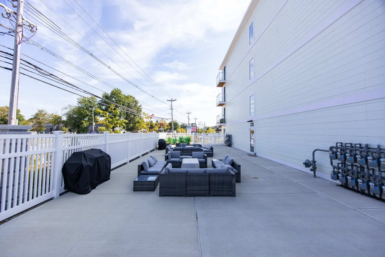Outdoor lounge seating — Taj Estates of Franklin I